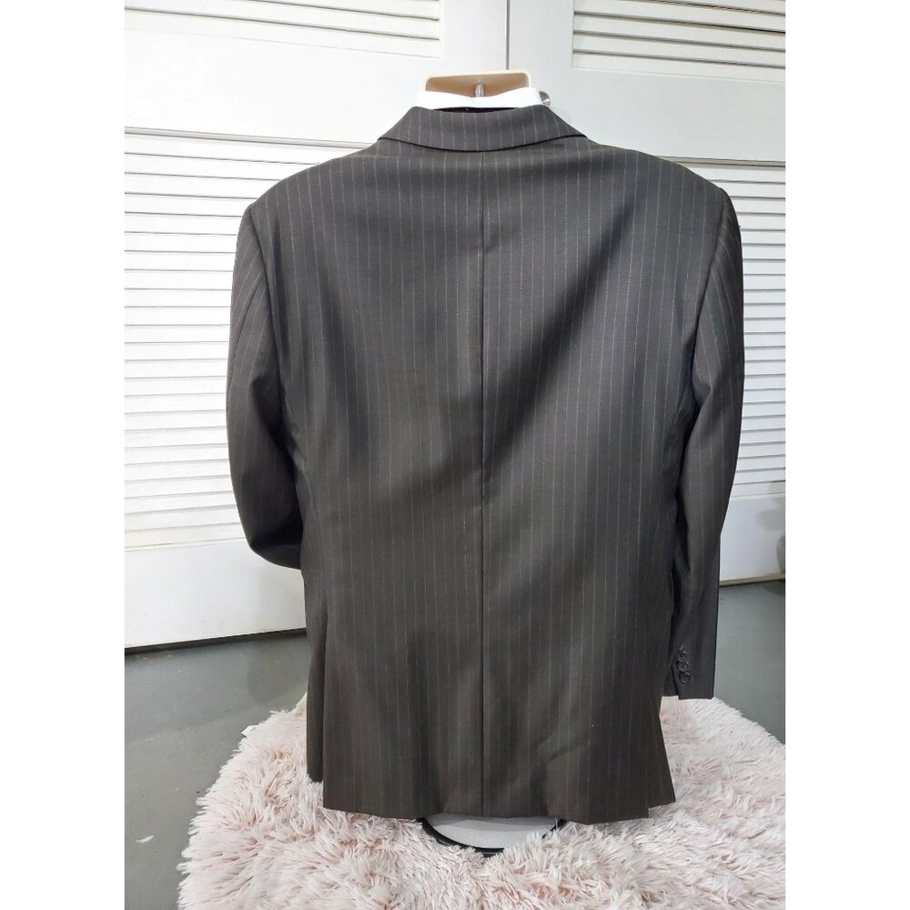 Burberry London Men's Gray Pinstriped 100% WOOL Blazer Size 40 SHT 595 - Picture 4 of 10